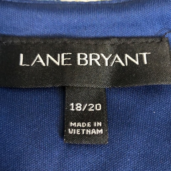 Lane Bryant Floral Short Sleeve Blue High Low Size 18/20 - Picture 9 of 13